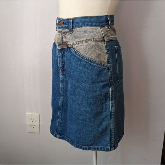 Vintage Two Tone Denim Skirt by Feluchi- 26" Waist - Picture 2 of 7
